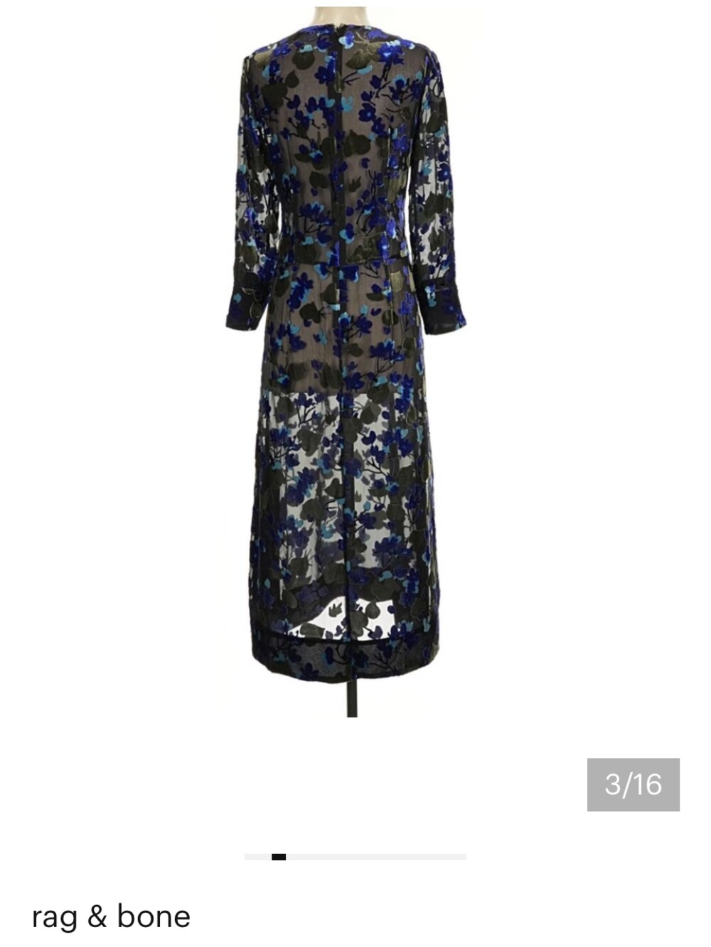 Rag & Bone Sheer GIGI Column MIDI Dress Sz M 6/8 See Pics - Picture 4 of 15